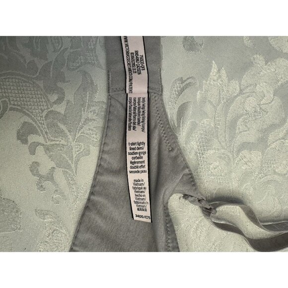 Victoria’s Secret Bra T Shirt Lightly Lined Demi Size 34DD Gray Logo Convertible - Picture 5 of 10